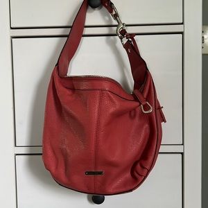 Coach leather hobo bag in salmon color